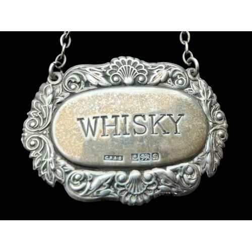 529 - A BIRMINGHAM SILVER WHISKY LABEL 11.7grm