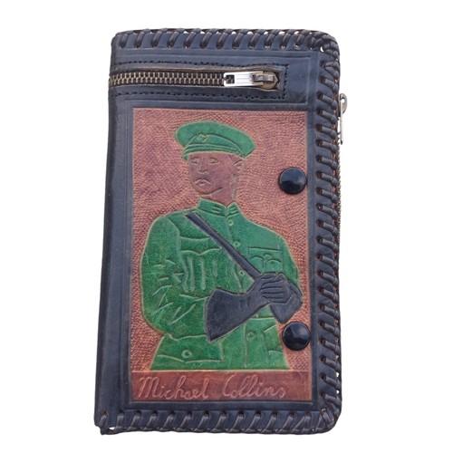 531 - A MICHAEL COLLINS LEATHER WALLET BELIEVED TO BE A LONG KESH WORK