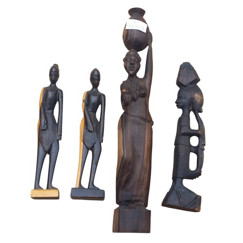 707 - QTY OF CARVED AFRICAN FIGURES