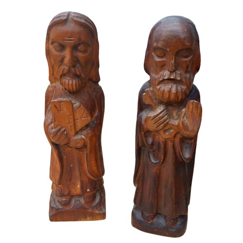 712 - 2 CARVED RELIGIOUS FIGURES