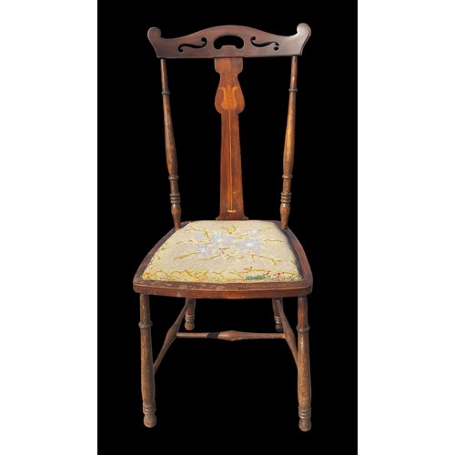 370 - AN ART NOVEAU INLAID SIDECHAIR