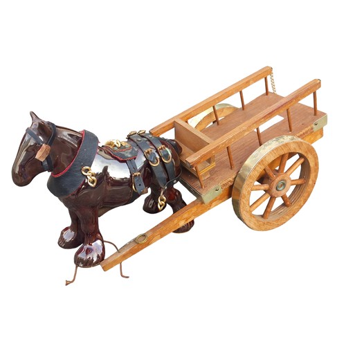 466 - A HORSE AND CART ORNAMENT