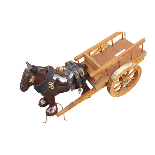 466 - A HORSE AND CART ORNAMENT