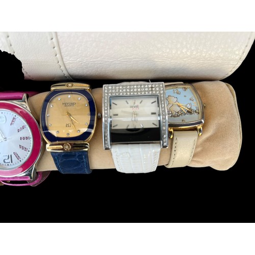 469 - ASSORTED WATCHES IN LEATHERETTE BOX