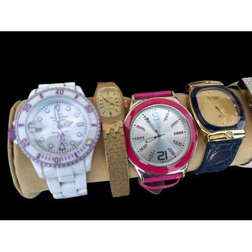 469 - ASSORTED WATCHES IN LEATHERETTE BOX