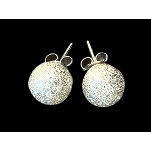 217 - A PAIR OF FANCY BALL SILVER EARRINGS