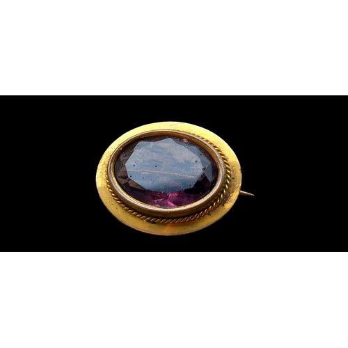 224 - A  VICTORIAN AMETHYST BROOCH AND 1 OTHER