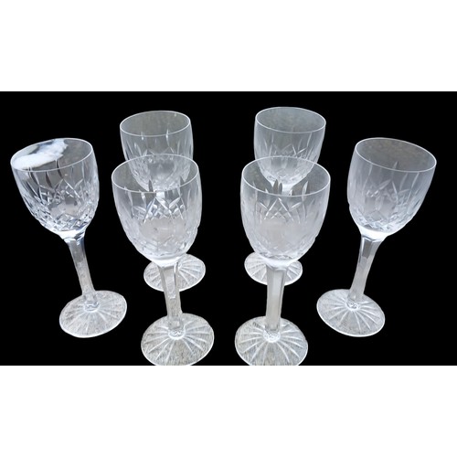 59 - A SET OF 6 HIGH BALL WINE GLASS BY TYRONE CRYSTAL