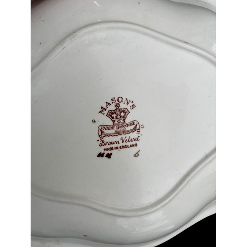 70 - A MASONS BROWN VELVET DISH