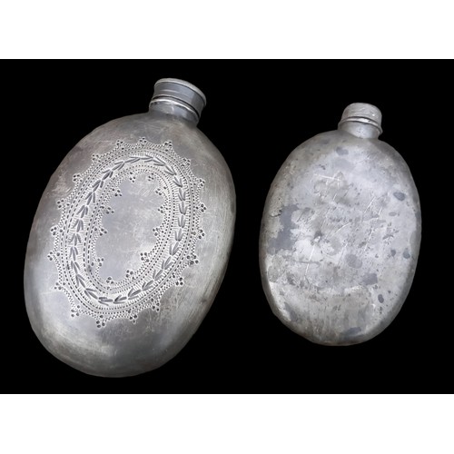 90 - A LOT OF 2  PEWTER HIP FLASK