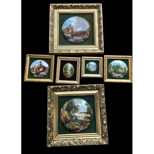 94 - 6 FRAMED PORCELAIN PLAQUES