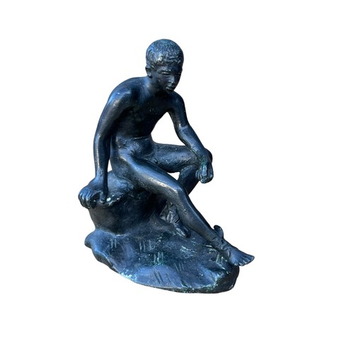 529A - A 19c BRONZE FIGURE OF HERMES