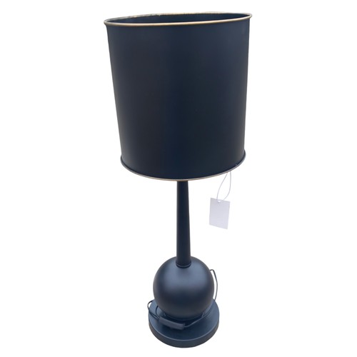 6 - A DESIGNER EBONY TABLE LAMP WITH A MATCHING SHADE 29