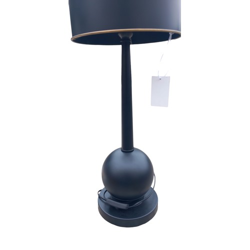 6 - A DESIGNER EBONY TABLE LAMP WITH A MATCHING SHADE 29