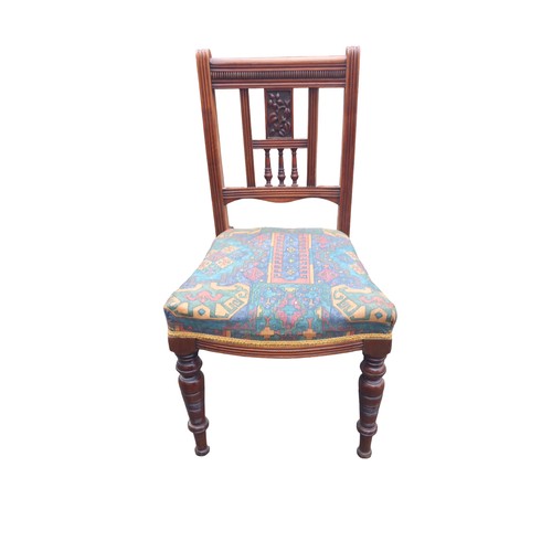 14 - A BEAUITFULLY CARVED ANTIQUE MAHOGANY SIDE CHAIR