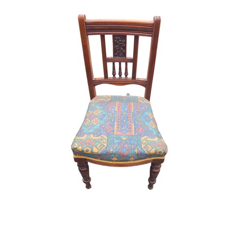 14 - A BEAUITFULLY CARVED ANTIQUE MAHOGANY SIDE CHAIR