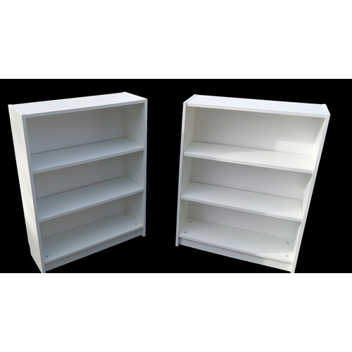 26 - PAIR OF WHITE BOOKSHELVES