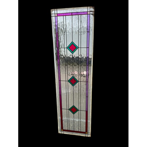 43 - PAIR OF STAIN GLASS WINDOWS 21x75