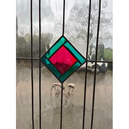 43 - PAIR OF STAIN GLASS WINDOWS 21x75