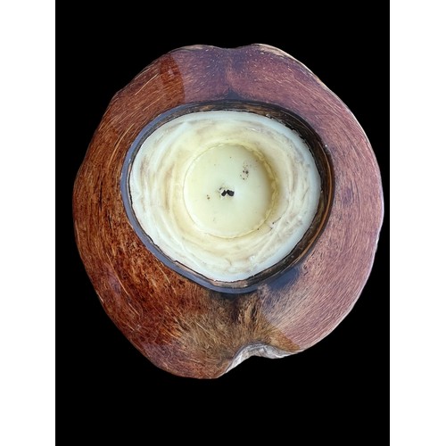 55 - A COCONUT CANDLE HOLDER