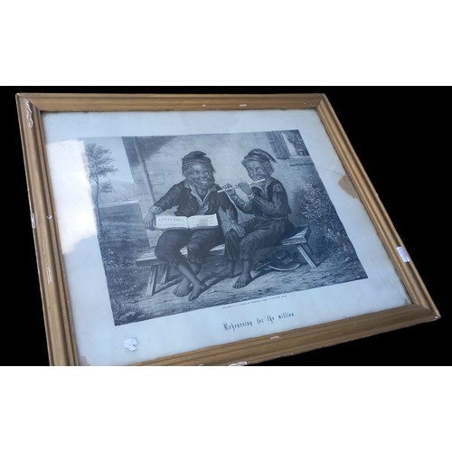 61 - AN ANTIQUE GILT FRAMED PRINT 