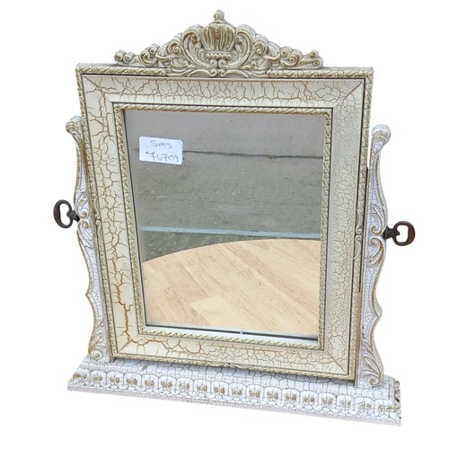 67 - A SMALL CREAM DISTRESSED DRESSING MIRROR