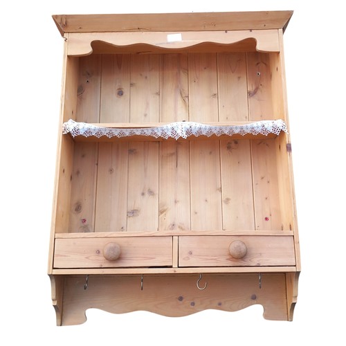 68 - A PINE 2 DRAWER KITCHEN BRACKET