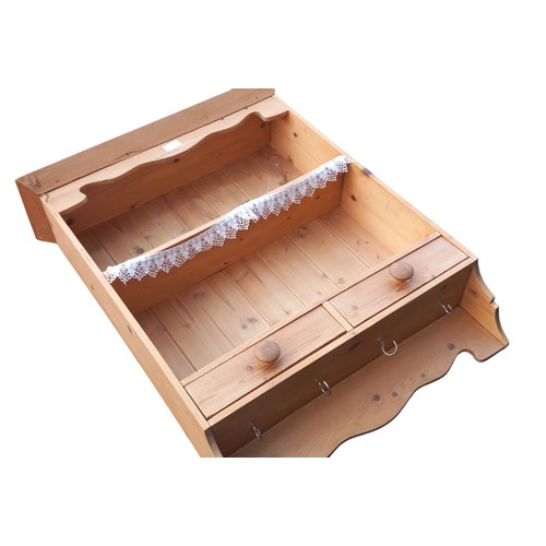 68 - A PINE 2 DRAWER KITCHEN BRACKET