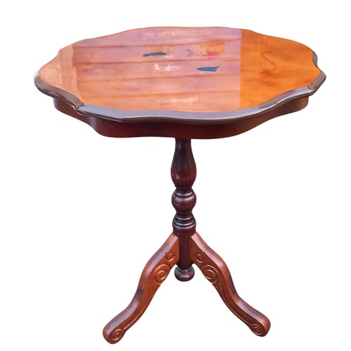 117 - A MARQUTRY TOP TABLE ON TRIPOD BASE