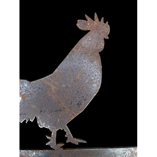 125 - A FOLK ART METAL ROOSTER  WEATHER VANE