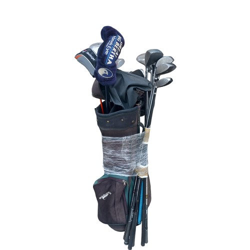 159 - A SELECTION OF GOLF CLUBS AND A GOLF BAG