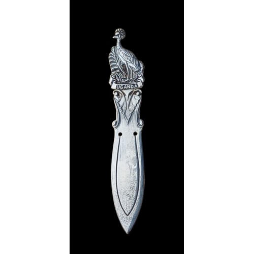 232 - A SILVER PEACOCK BOOKMARK