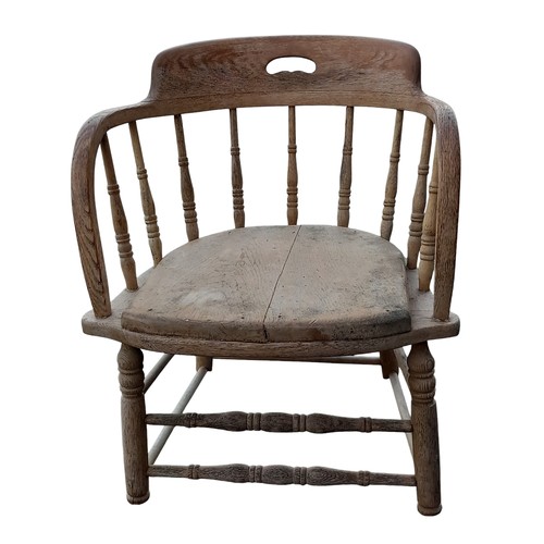 253 - SHAPED COUNTRY STYLE ARMCHAIR