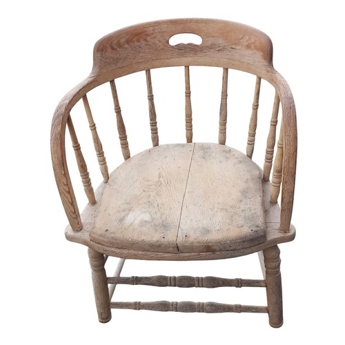 253 - SHAPED COUNTRY STYLE ARMCHAIR