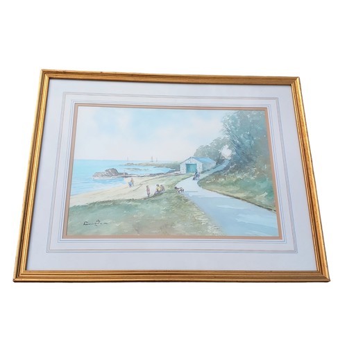 281 - A WATERCOLOUR THE NORTH DOWN COASTAL PATH BY WILLIAM CUNNINGHAM MEASURES 21.5 x 27.5