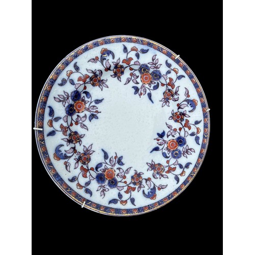 282 - 4 PIECE LOT 2 ANTIQUE HANDPAINTED PLATES WEDGWOOD & CO INDIAN  & 2 BRISTOL CROWN DUCAL PIECES