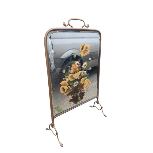 286A - A VICTORIAN MIRRORED FIRESCREEN