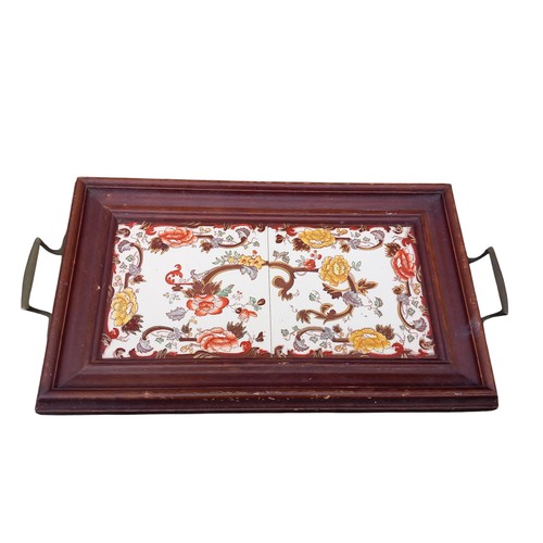 288 - A TILED MASONS TRAY