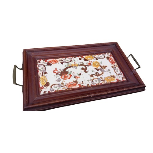 288 - A TILED MASONS TRAY