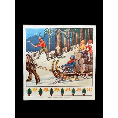 515 - A 1920/30s LITHOGRAPHIC SCHOOL POSTER LUMBERJACKS