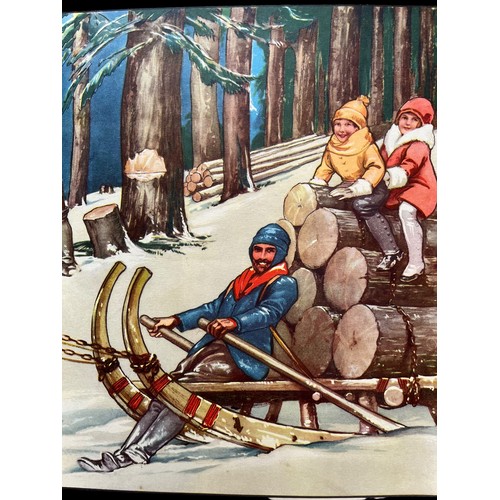 515 - A 1920/30s LITHOGRAPHIC SCHOOL POSTER LUMBERJACKS