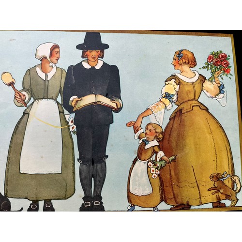 526 - A 1920/30s LITHOGRAPHIC SCHOOL POSTER CAVALIERS AND PURITANS