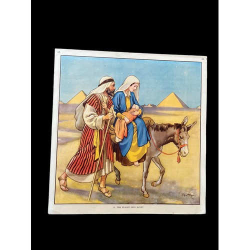 535 - A 1920/30s LITHOGRAPHIC SCHOOL POSTER THE FLIGHT INTO EGYPT