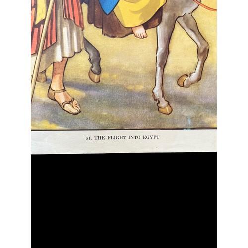 535 - A 1920/30s LITHOGRAPHIC SCHOOL POSTER THE FLIGHT INTO EGYPT