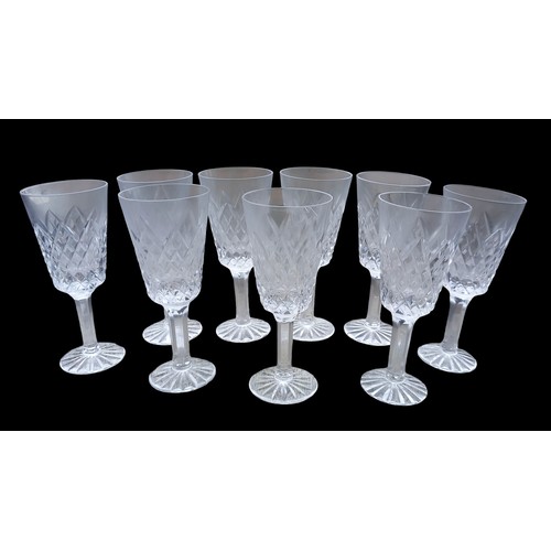 306 - A SET OF 9 TYRONE CRYSTAL STEMMED GLASS