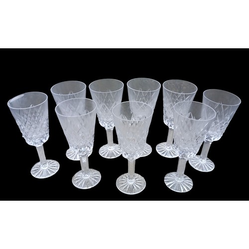 306 - A SET OF 9 TYRONE CRYSTAL STEMMED GLASS