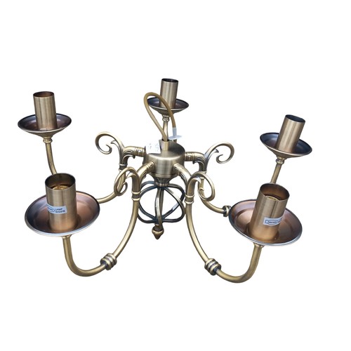 343 - A NEW BRONZE FINISH CHANDALIER