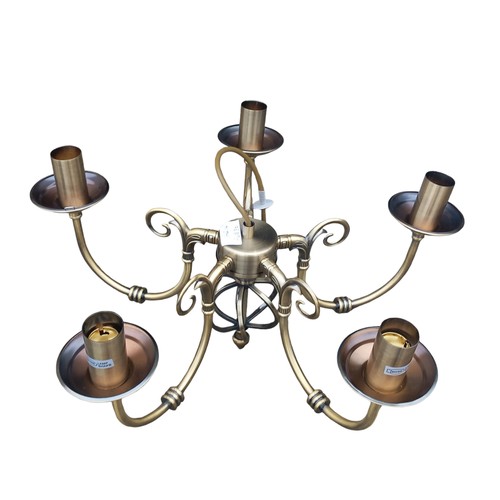 343 - A NEW BRONZE FINISH CHANDALIER