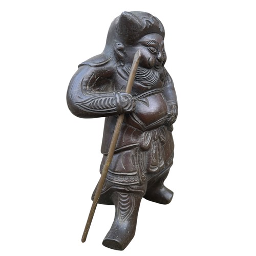 464 - A 19c BRONZE ORIENTAL WARRIOR 8