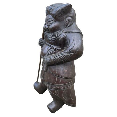 464 - A 19c BRONZE ORIENTAL WARRIOR 8